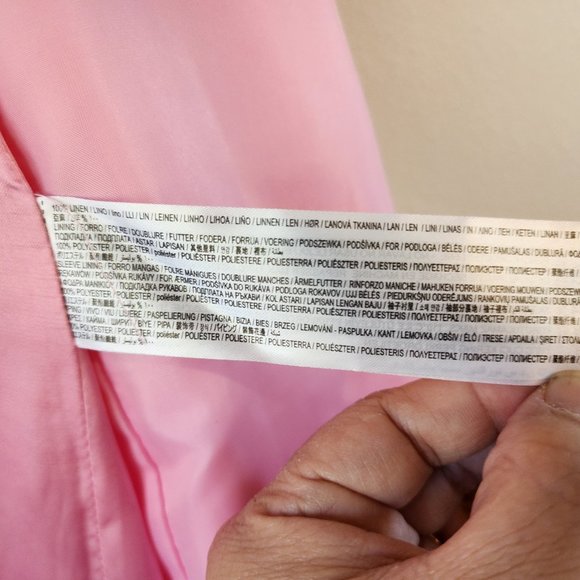 MNG by Mango Women Blazer Suit 100 Linen, Line, 1 botton front, Pockets, Lined - Picture 11 of 15